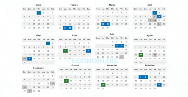 Calendario Con Feriados Nacionales 2020 Econoblog