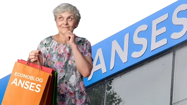 Jubilada haciendo las compras frente a Anses