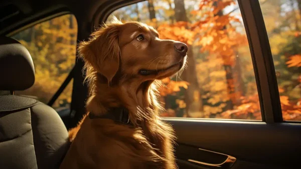 Perro encerrado en un auto