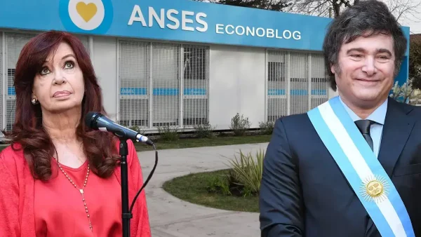 Cristina Kirchner y Javier Milei en Anses